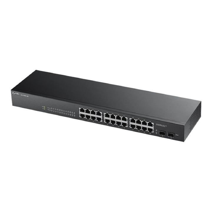 Zyxel GS1900-24 - Conmutador - inteligente - 24 x 10/100/1000 + 2 x Gigabit SFP - sobremesa, montaje en rack, montaje en pared