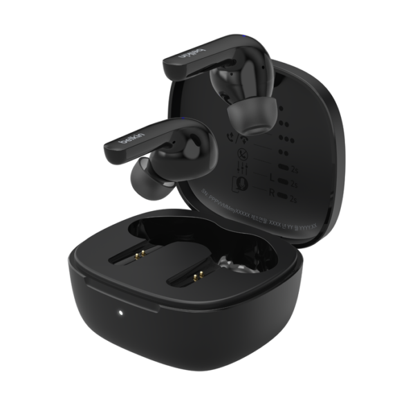 Belkin SoundForm Motion - Auriculares inalámbricos con micro - en oreja - Bluetooth - cancelación de