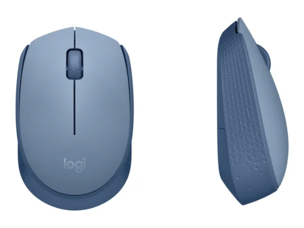 Logitech M170 Wireless Mouse, Ambidextrous, Blue Gray - Ratón - diestro y zurdo - óptico - 3 botones