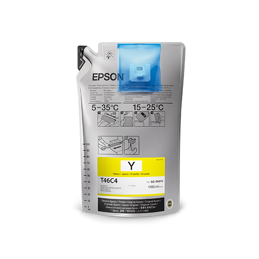 Epson T46C - Paquete de 6 - 1100 ml - amarillo - original - paquete de tinta - para SureColor F6370