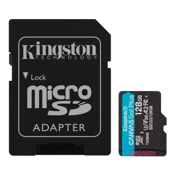 Kingston Canvas Go! Plus - Tarjeta de memoria flash (adaptador microSDXC a SD Incluido) - 128 GB - A