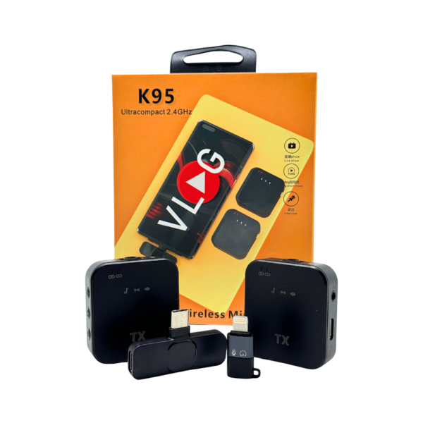 Micrófono inalámbrico K95 para iPhone iPad Android Tipo C + Iphone 2.4Ghz