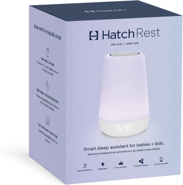 Máquina de sonido para bebé luz nocturna 2ª generación Entrenador de sueño, reloj despertador Hatch Rest - Imagen 2