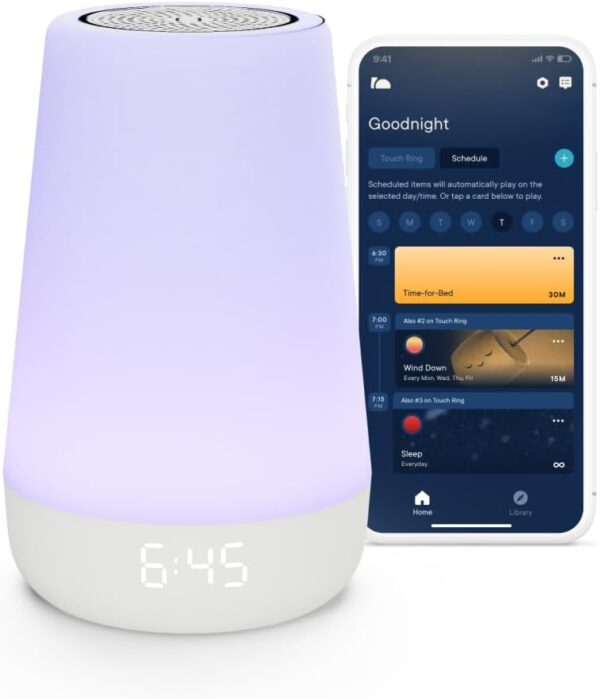 Máquina de sonido para bebé luz nocturna 2ª generación Entrenador de sueño, reloj despertador Hatch Rest