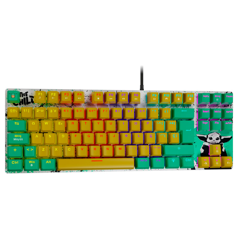 Primus Gaming - Keyboard - Wired - Spanish - USB - Ergonomic Design - Grogu Brown