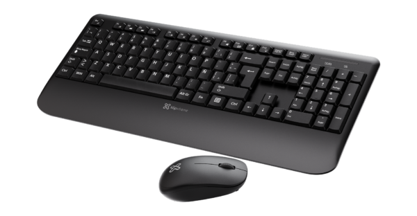Klip Xtreme - Keyboard - Spanish - Wireless - 2.4 GHz - Black - Combo - hand rest