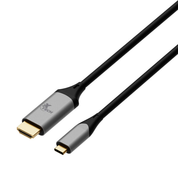 Xtech - USB cable - USB Type C - HDMI - 1.8 m - Black & silver - C male to HDMI male XTC-546