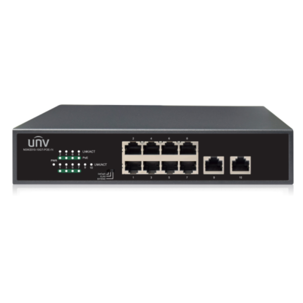 UNIVIEW SWITCH 8 PORT GIGA POE 130W + 2 PORT UPLINK 1G
