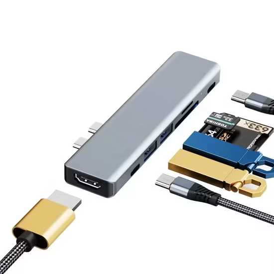 Adaptador HUB USB 7 en 2 4K