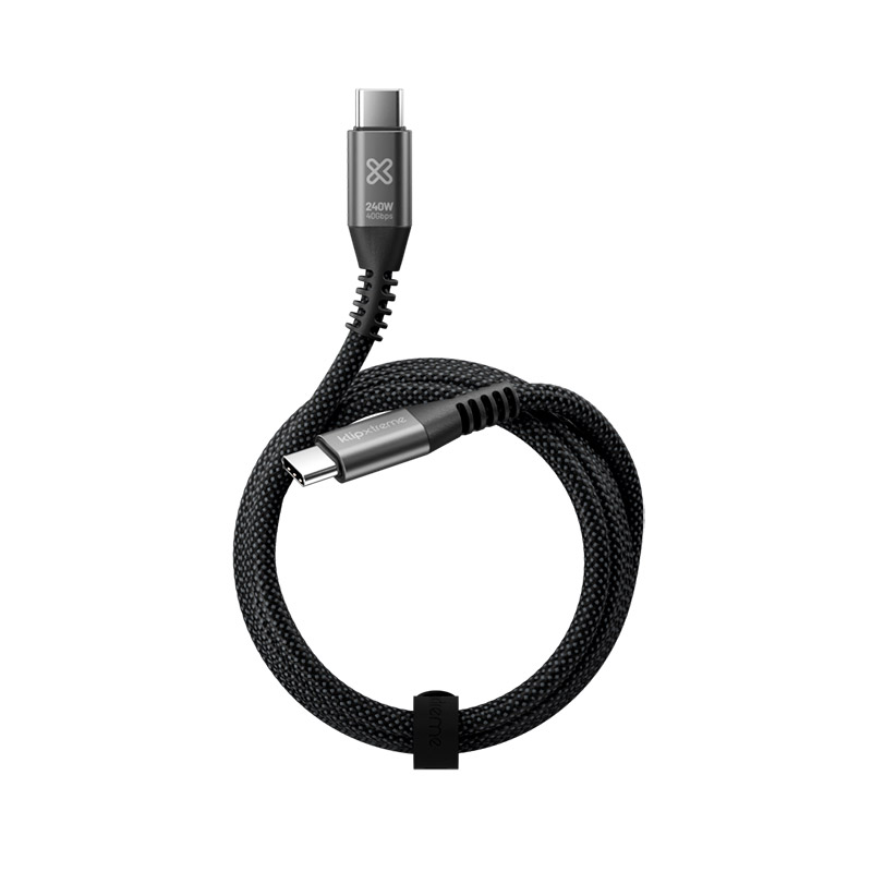 Klip Xtreme - USB cable - 24 pin USB-C - 1.8 m - Black - 240W 40Gbps Braided Fast Charg