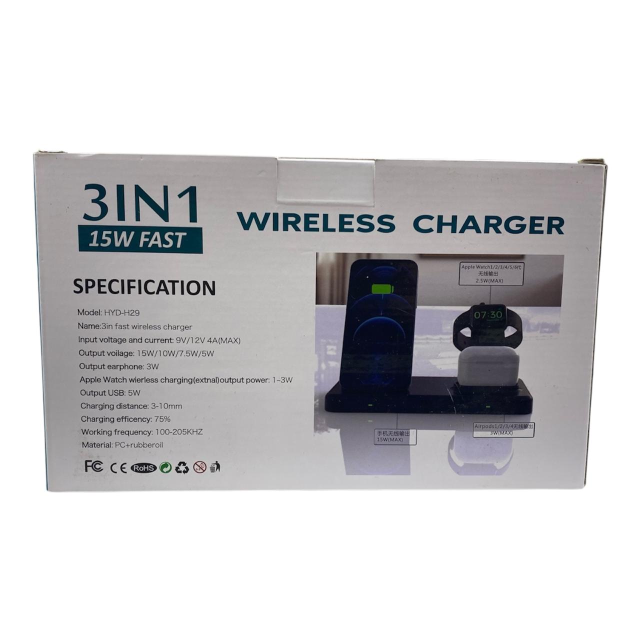 Cargador Inalámbrico 3 en 1 – 15W Carga Rápida - Imagen 2