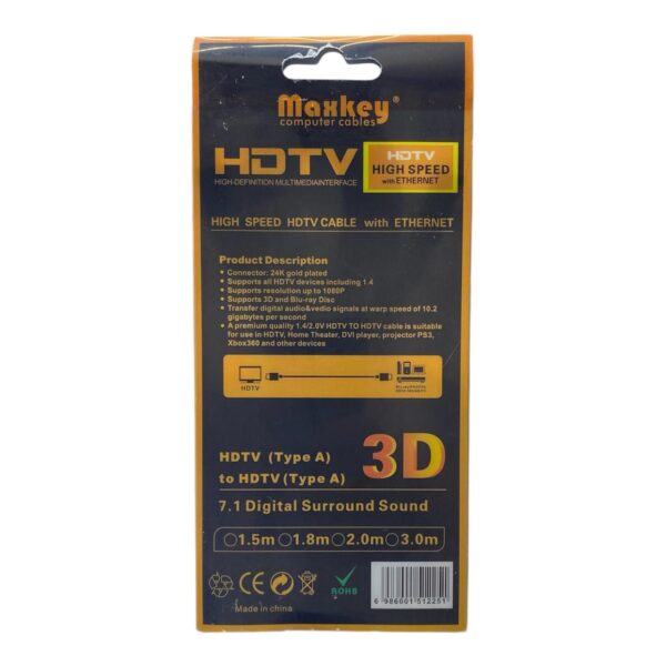 Cable HDTV de Alta Velocidad con Ethernet 3 Metros - Imagen 2