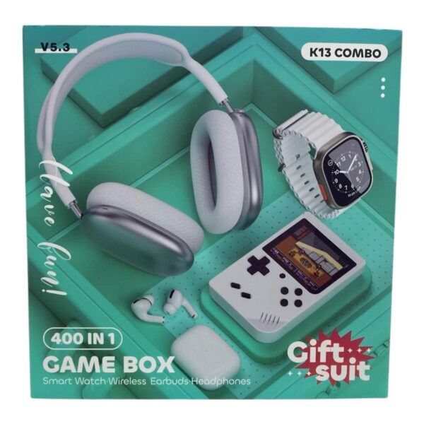 Combo K13 Game Box - 4 en 1: Smartwatch + Audífonos Inalámbricos + Audífonos Tipo AirPods + Consola de Videojuegos Retro - Imagen 5
