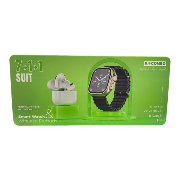 Combo K4 Smartwatch + Audífonos Inalámbricos (7+1+1 SUIT) - Imagen 3