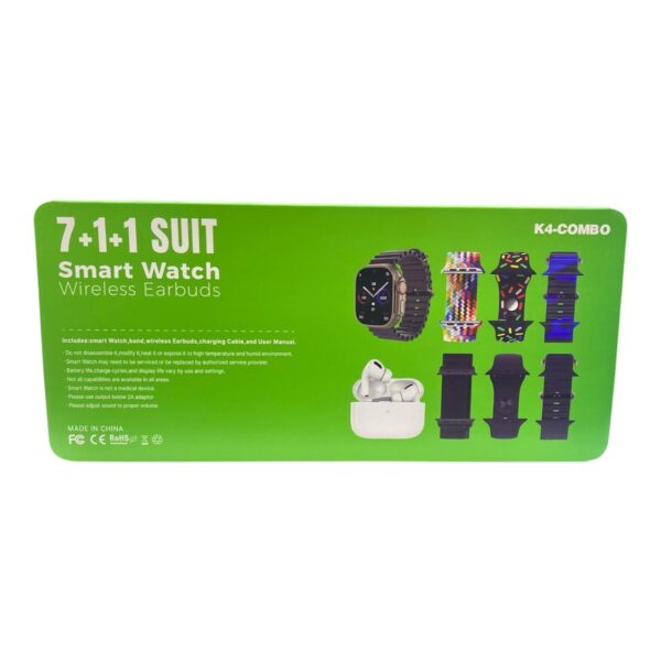 Combo K4 Smartwatch + Audífonos Inalámbricos (7+1+1 SUIT) - Imagen 5