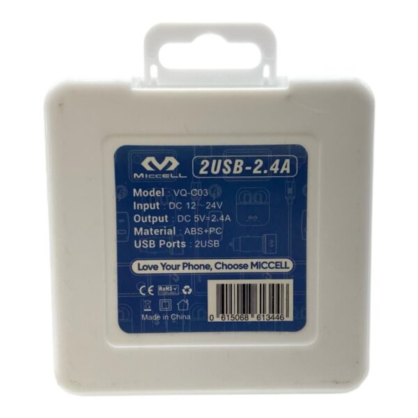 Cargador para Auto Dual USB 2.4A VQ-C03 Micell - Imagen 3
