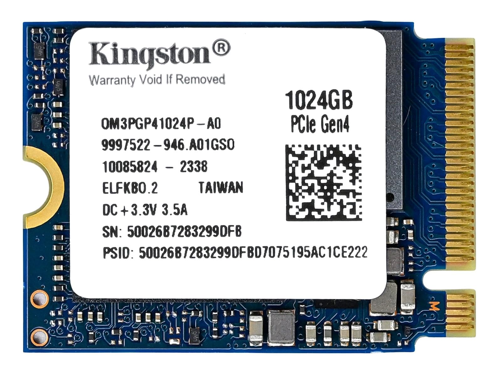 内蔵型SSD Kingston SSD 1TB M.2 NVMe PCIe Gen4 Kingston – SSD – 1024 GB – interno – M.2 2230 – PCIe 4.0 x4 (NVMe