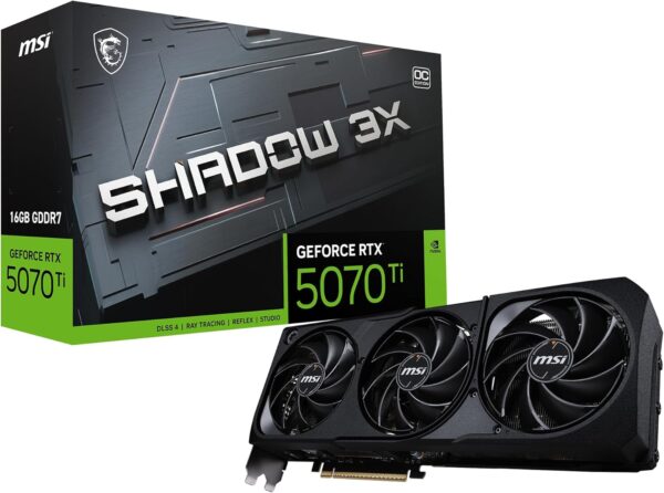 MSI - GeForce RTX 5070 Ti 16G SHADOW 3X OC - PCI Express - NVIDIA - NVIDIA GeForce RTX 5070 Ti