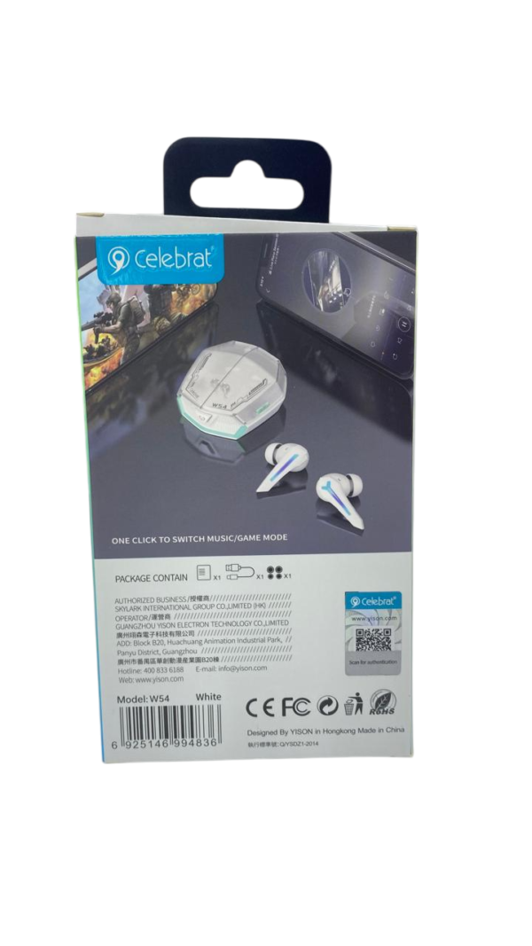 Auriculares Inalámbricos Celebrat W54 E-Sports Gamer - HiFi Audio - Imagen 3