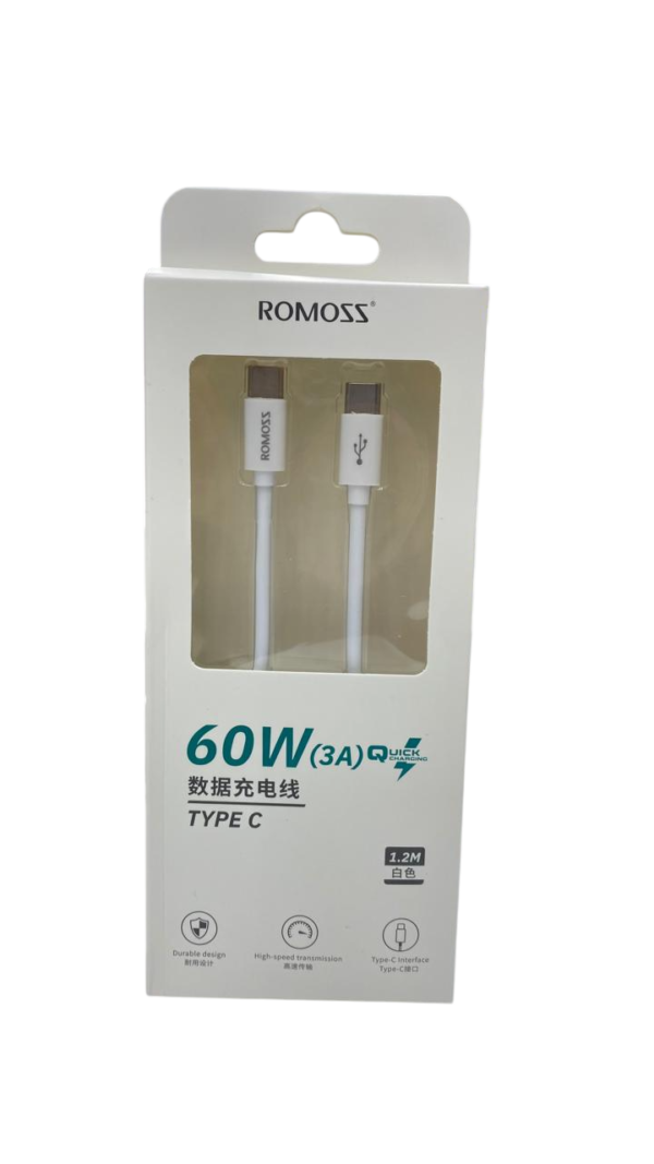 Cable de Datos y Carga ROMOSS CB3235 - Type C a Type C 60W
