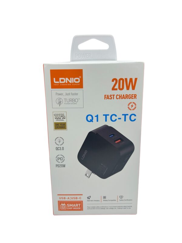 Cargador LDNIO 20w Dual PD+USB Q1TC