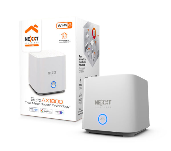 Nexxt Solutions Home - Router - Wireless Mesh - 802.11a/b/g/n/ac/ax - Desktop - Mesh router AX1800