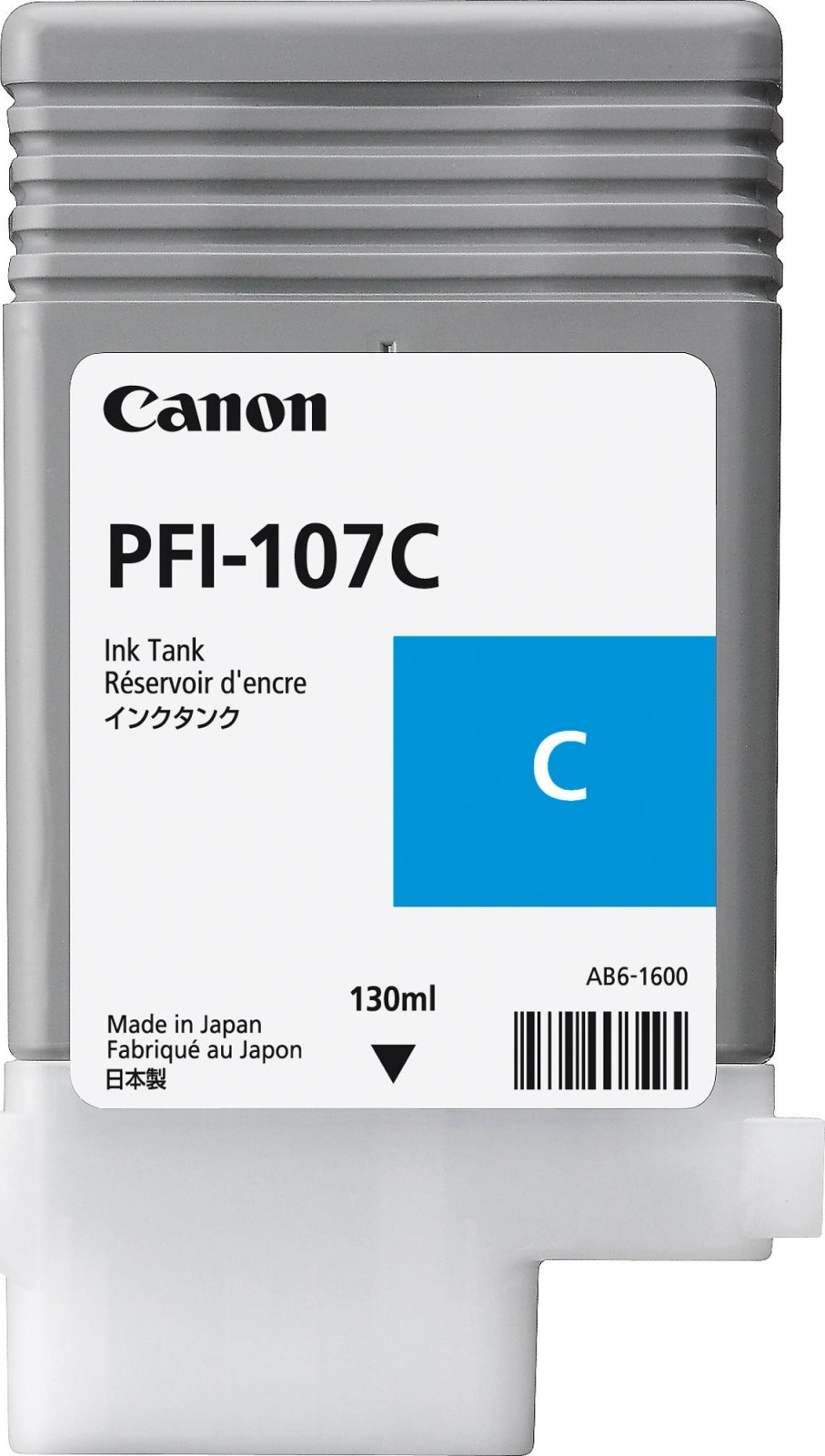 Canon PFI-107 C - 130 ml - cián - original - depósito de tinta - para imagePROGRAF iPF670, iPF680, iPF685, iPF770, iPF780, iPF785