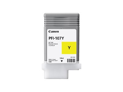 Canon PFI-107 Y - 130 ml - amarillo - original - depósito de tinta - para imagePROGRAF iPF670, iPF680, iPF685, iPF770, iPF780, iPF785