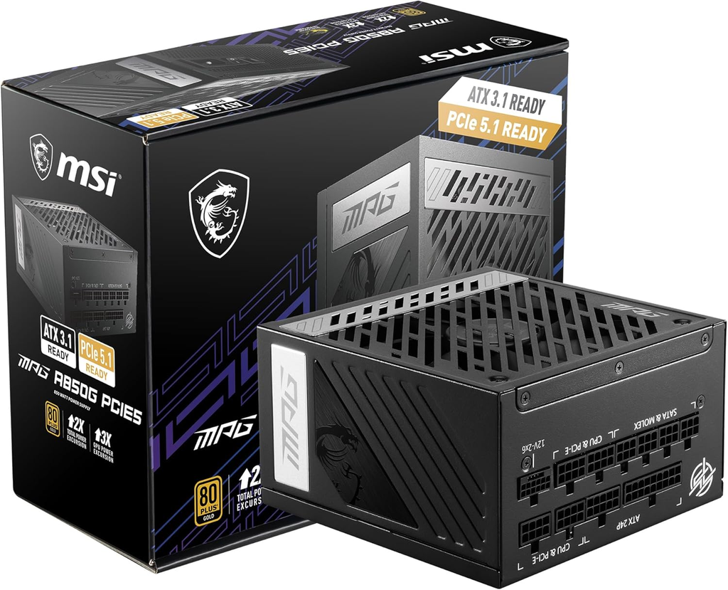 MSI - Power supply - MPG A850G PCIE5 80 Plus Gold