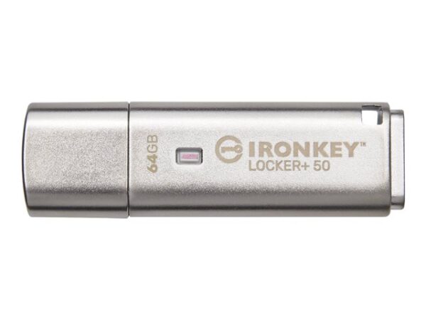Kingston IronKey Locker+ 50 - Unidad flash USB - cifrado - 64 GB - USB 3.2 Gen 1