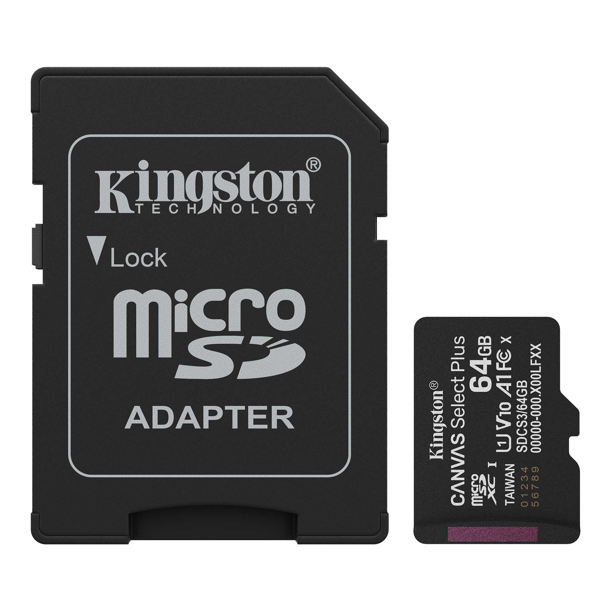 Kingston - Flash memory card - microSDHC - 64GB microSDXC Canvas Select P
