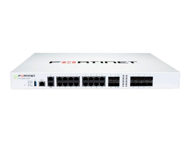 Fortinet FortiGate 200F - Aparato de seguridad - con 1 año de asistencia 24/7 FortiCare + 1 año de p