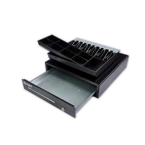 GAVETA DE DINERO SAT 119X , METAL, NEGRO, 41 X 42 X 10 CM