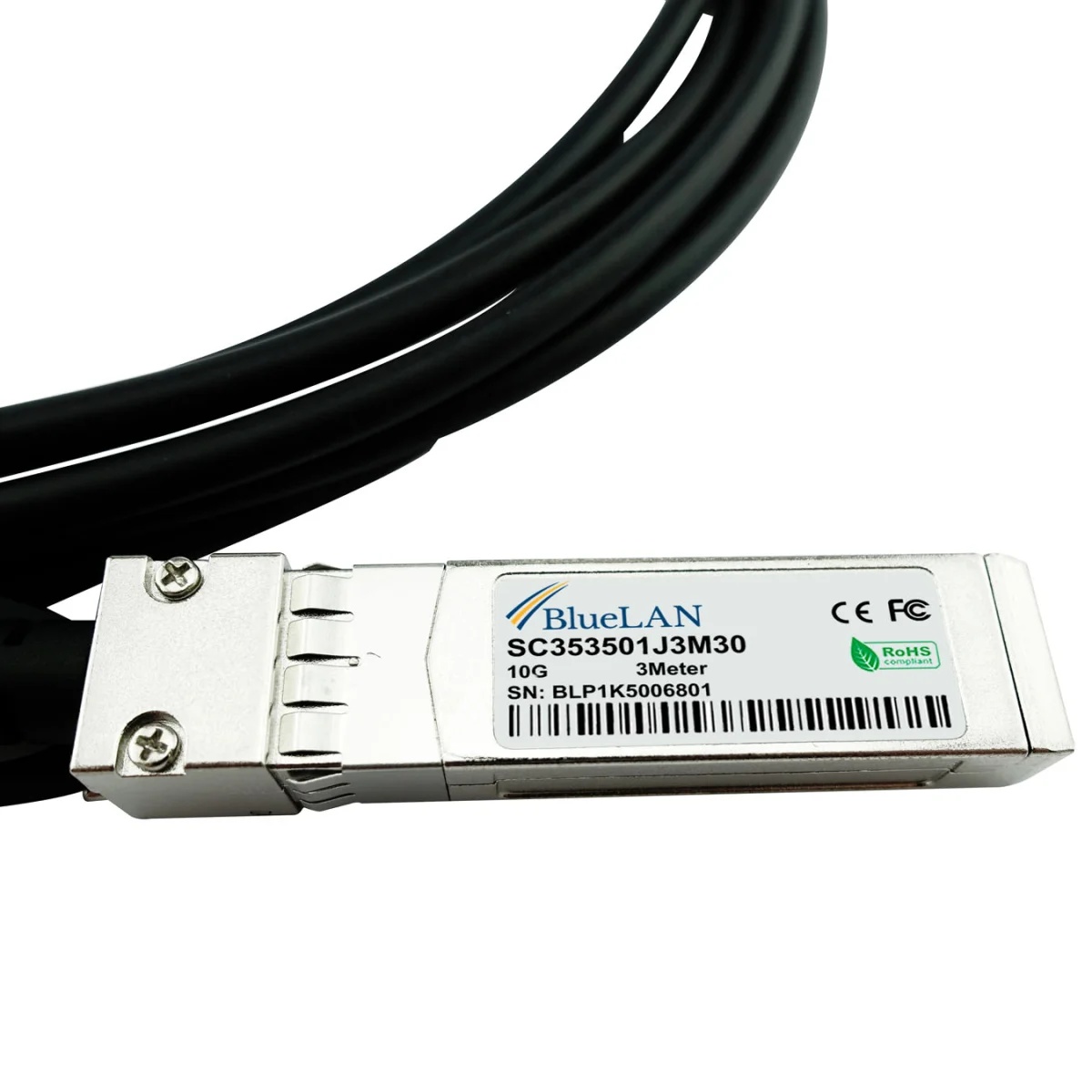 Fortinet - Cable de conexión directa 10GBase-CR - SFP+ (M) a SFP+ (M) - 1 m - 4.5 mm - pasivo - Imagen 2