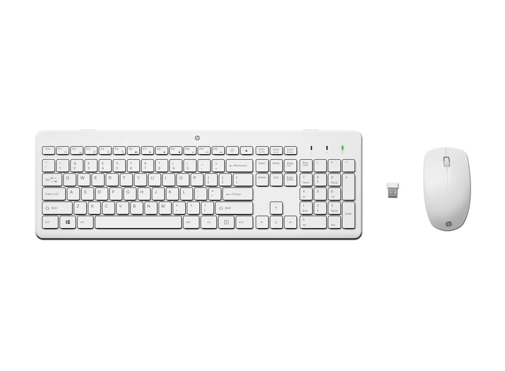 HP - Keyboard and mouse set - Wireless - 230 WHT