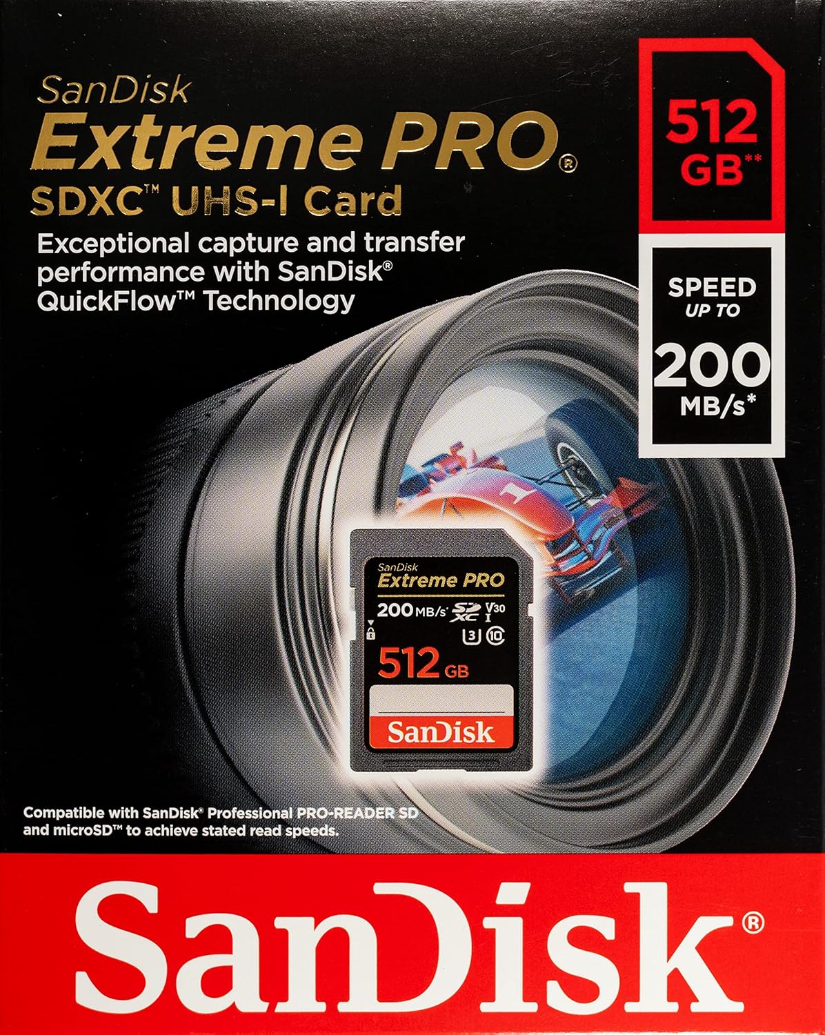 SanDisk Extreme Pro - Tarjeta de memoria flash - 512 GB - Video Class V30 / UHS-I U3 / Class10 - SDXC UHS-I - Imagen 3
