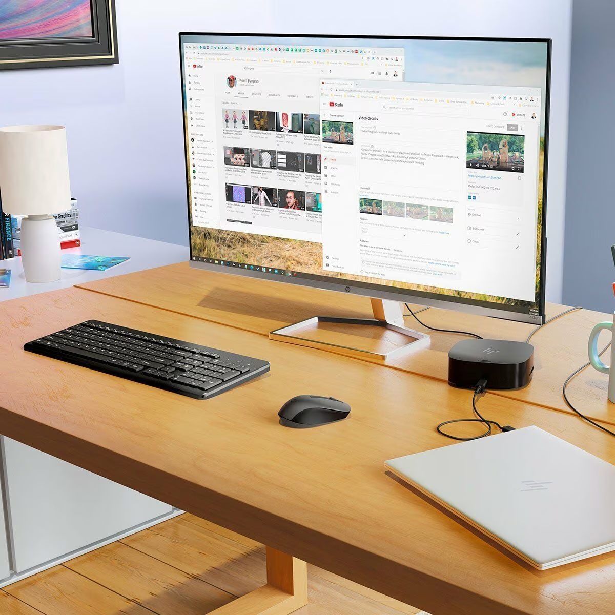 HP - Keyboard and mouse set - Spanish - Wireless - USB - All black - 2V9E6AA#ABM - Imagen 3