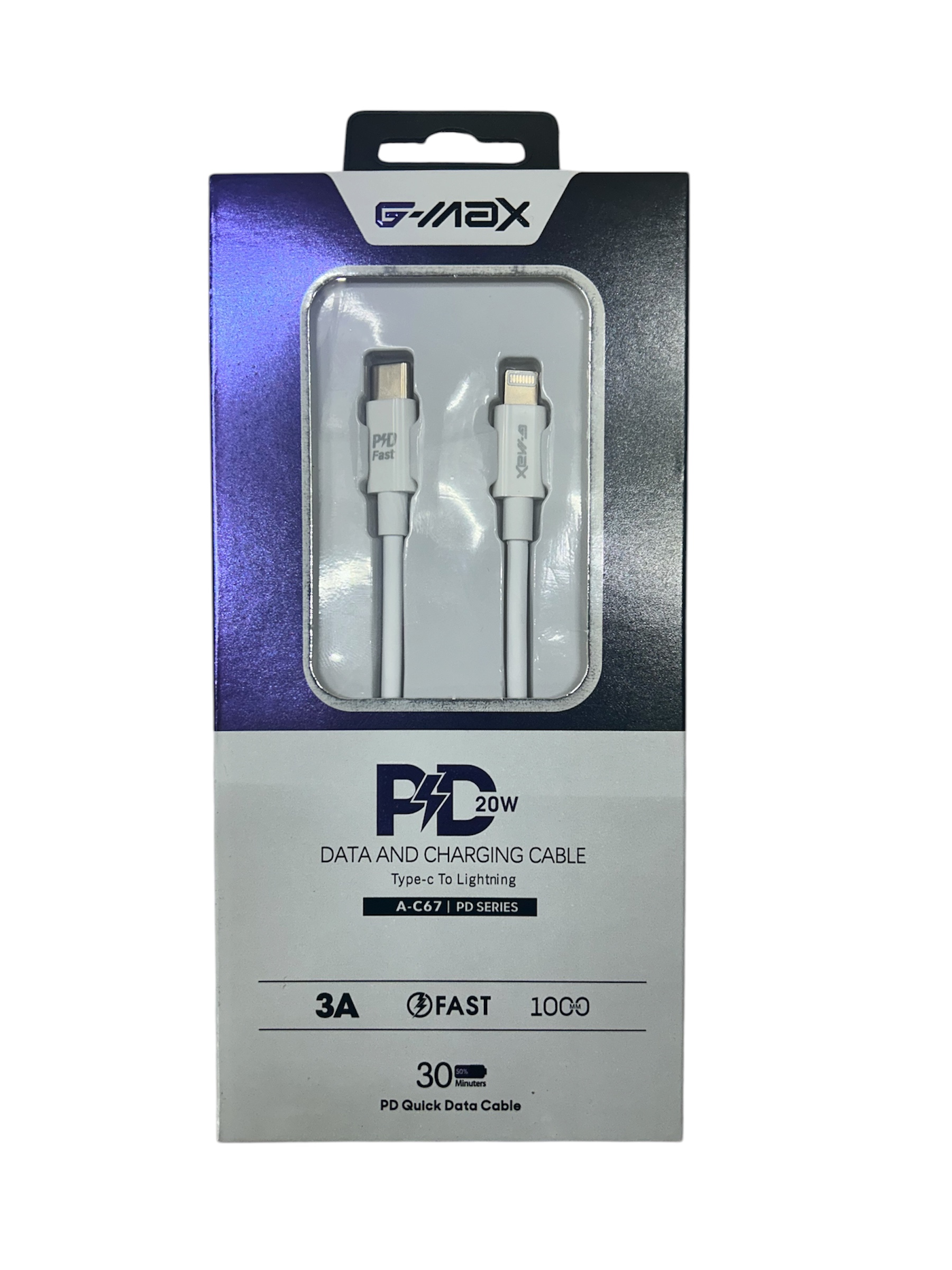 Cable Tipo C a Lightning 3A 1m 20w A-C67 - Imagen 2