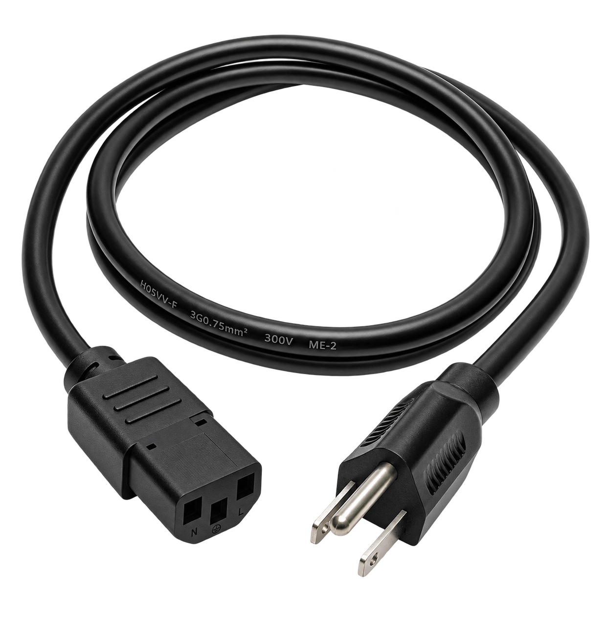 Cable de Corriente 10A con Conector IEC C13 para PC, Monitor e Impresora – B0000315