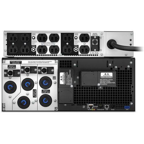 APC Smart-UPS SRT 6000VA RM - UPS (montaje en bastidor) - CA 208 V - 6000 vatios - 6000 VA - Ethernet 10/100, USB - conectores de salida: 17 - 6U - negro - con Transformador reductor de 208/240 V a 12 - Imagen 4