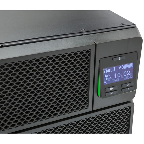 APC Smart-UPS SRT 6000VA RM - UPS (montaje en bastidor) - CA 208 V - 6000 vatios - 6000 VA - Ethernet 10/100, USB - conectores de salida: 17 - 6U - negro - con Transformador reductor de 208/240 V a 12 - Imagen 5