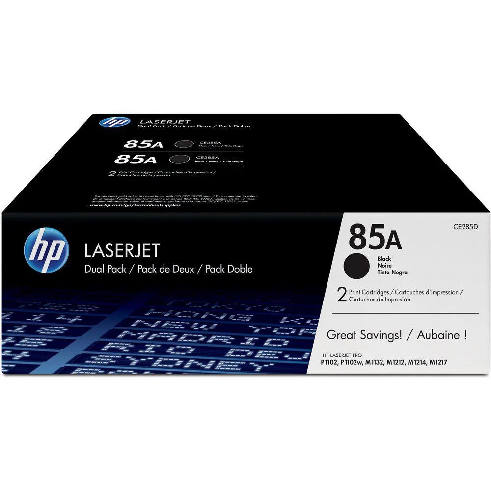 HP 85A Black Original LaserJet Toner Cartridge Dual Pack