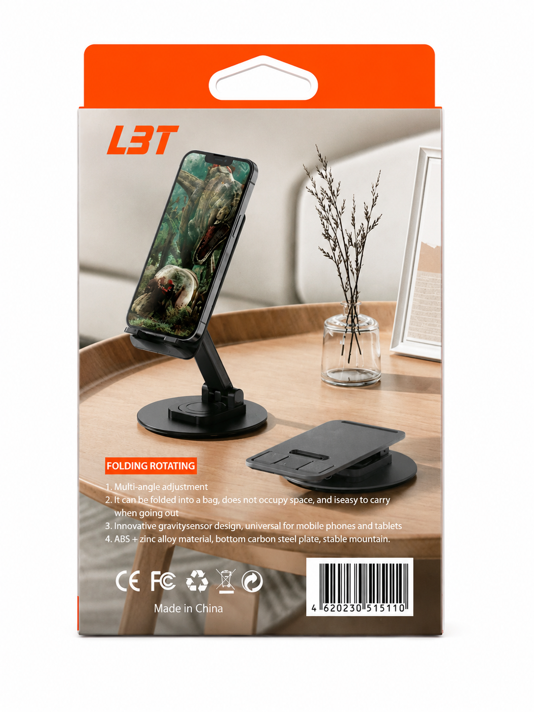 LBT L-353 Soporte Plegable Giratorio para Celular de Escritorio – Ajustable - Imagen 3