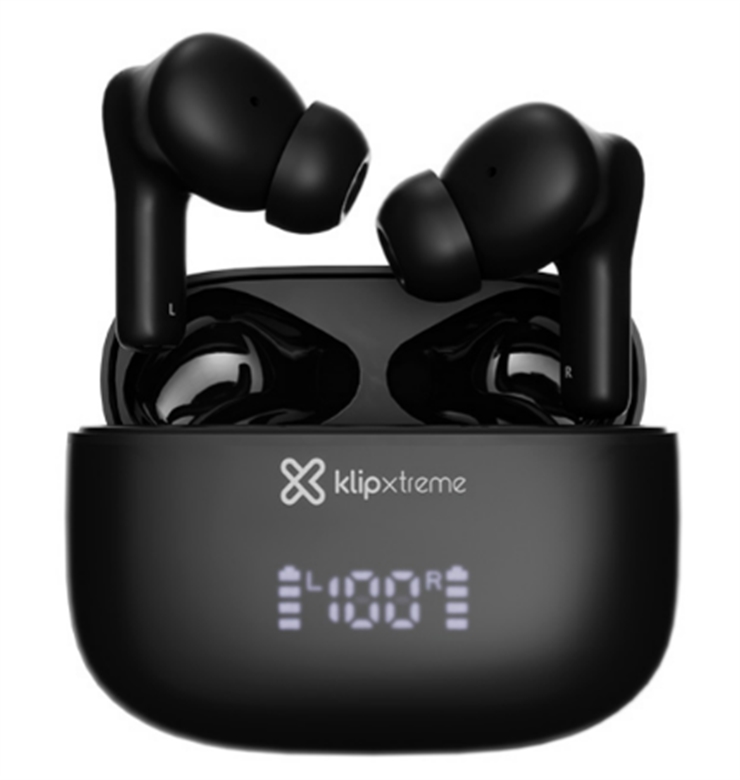 Klip Xtreme - True wireless earphones - Para Phone / Para Portable electronics / Para Tablet - Wireless - 26Hrs Hybdrid ANC Black