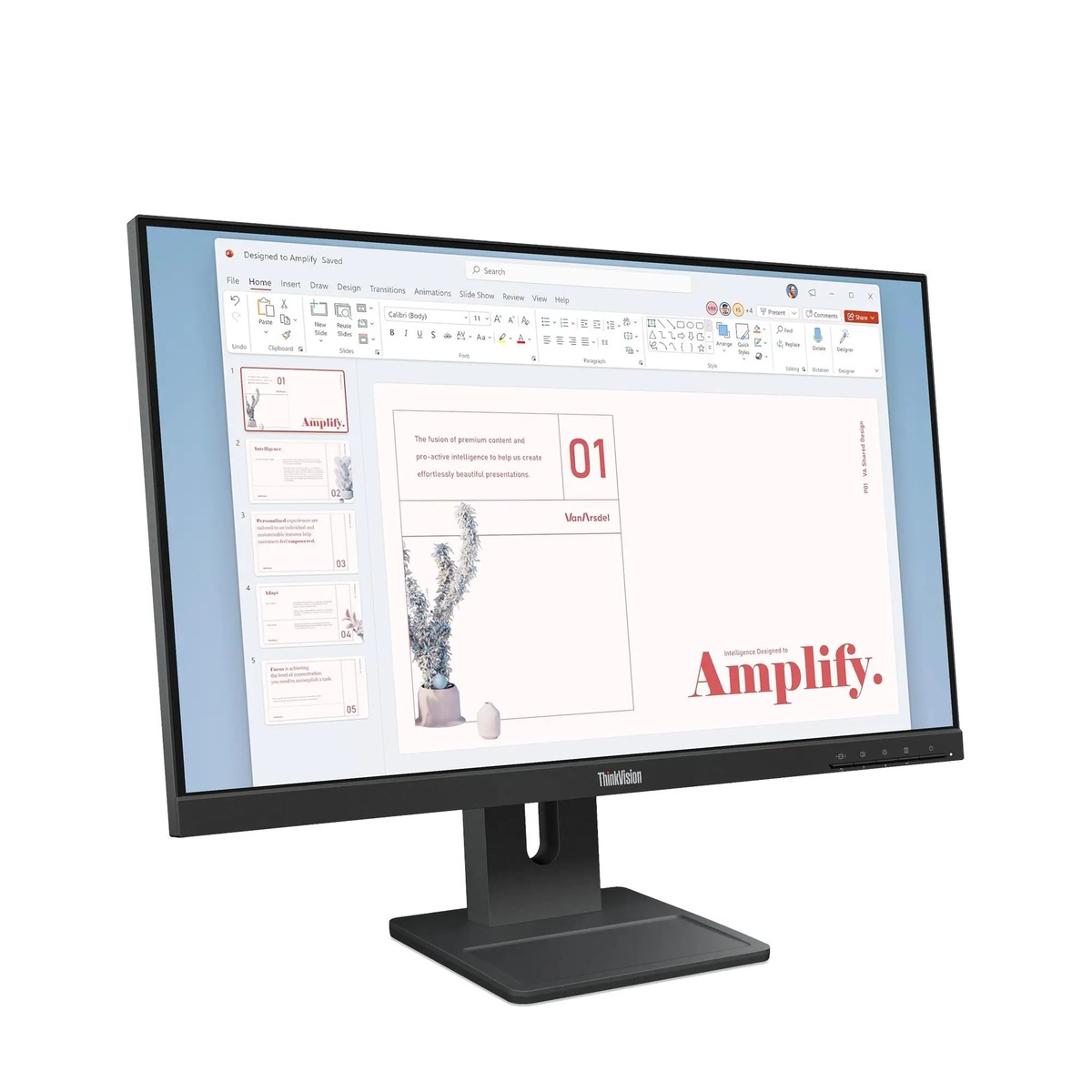 Lenovo ThinkVision E24-40 - 23.8" - 1920 x 1080 - DisplayPort / HDMI / VGA - 3-year limited warranty - Imagen 2