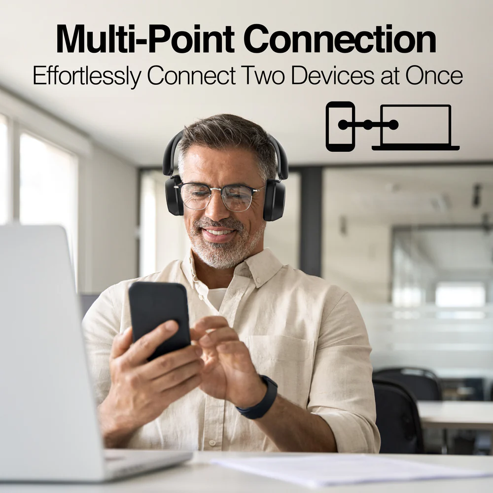 ULTIMATE SOUND SPATIAL - HYBRID Noise Cancellation & Spatial Audio Wireless Headphones - Multi-Point Connection - Hi-Definition Acoustics - Imagen 5