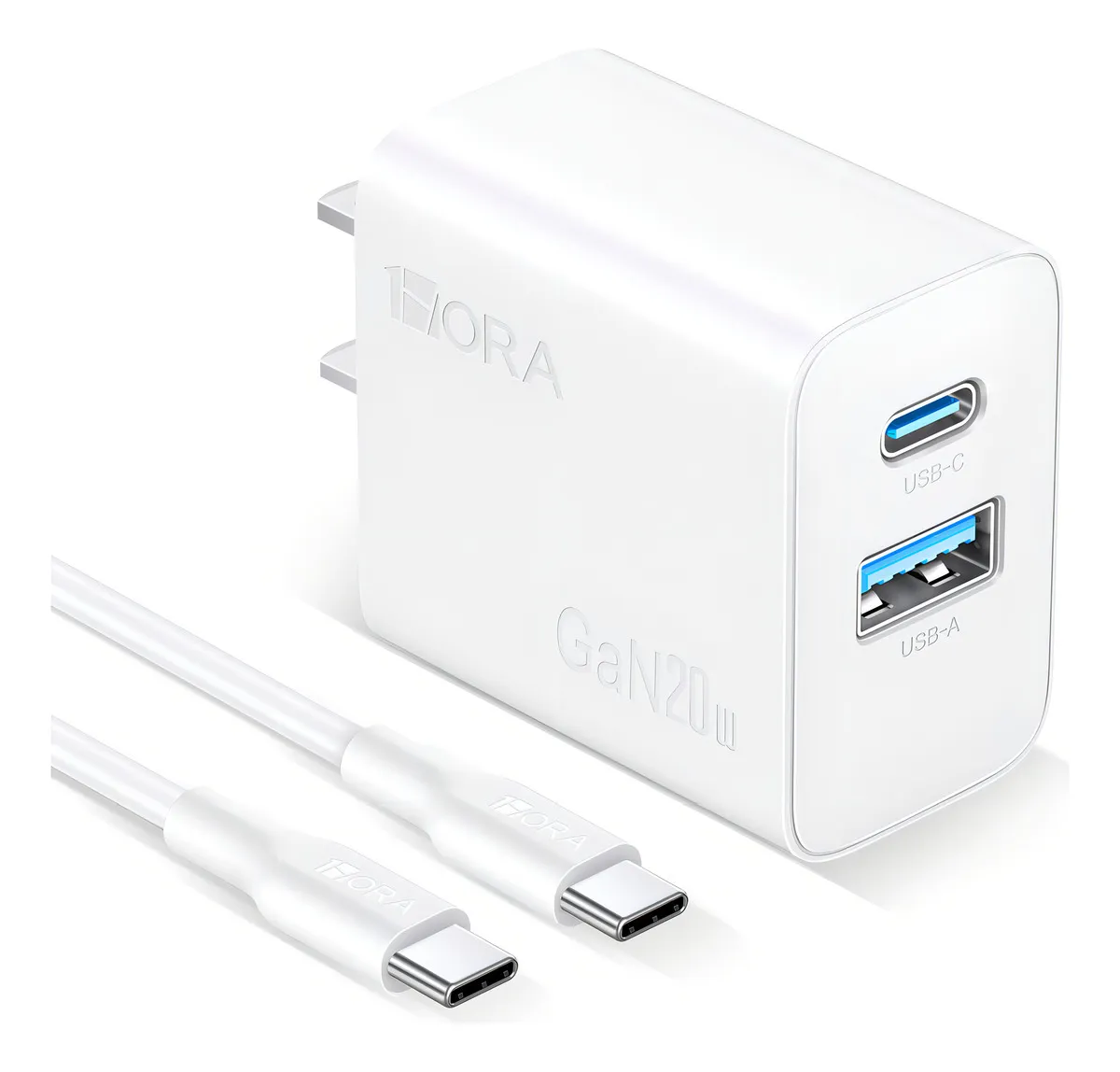 Cargador de pared 1Hora 20w con cable tipo C 3A