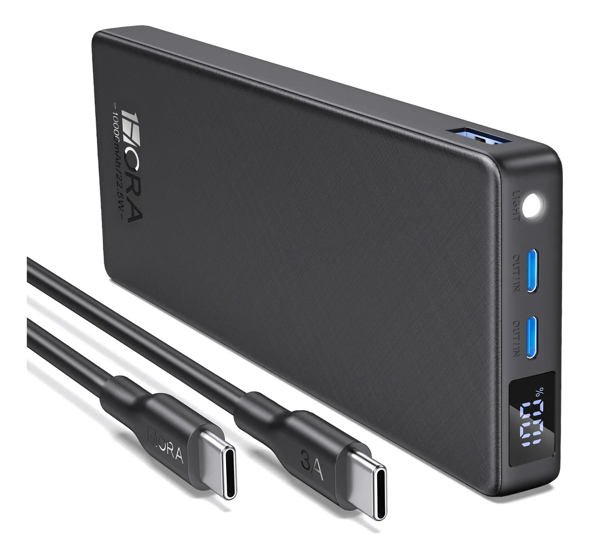 Batería Portátil Powerbank 1Hora 10,000 mAh 22.5w Max - Negro