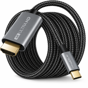 ArgomTech Cable USB-C a HDMI 4K Ultra HD de 1.8 Metros con Audio Digital de 8 Canales, Conectores Chapados en Oro y Diseño Trenzado – ARG-CB-0091