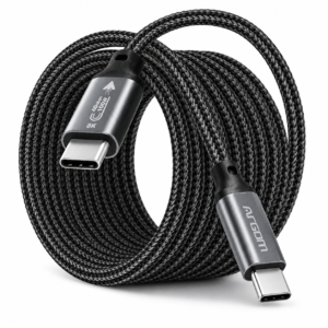 ArgomTech Cable USB4 Tipo-C a Tipo-C 100W con Transferencia de 40Gbps, Video 8K y Chip E-Marker Negro – ARG-CB-1405BK